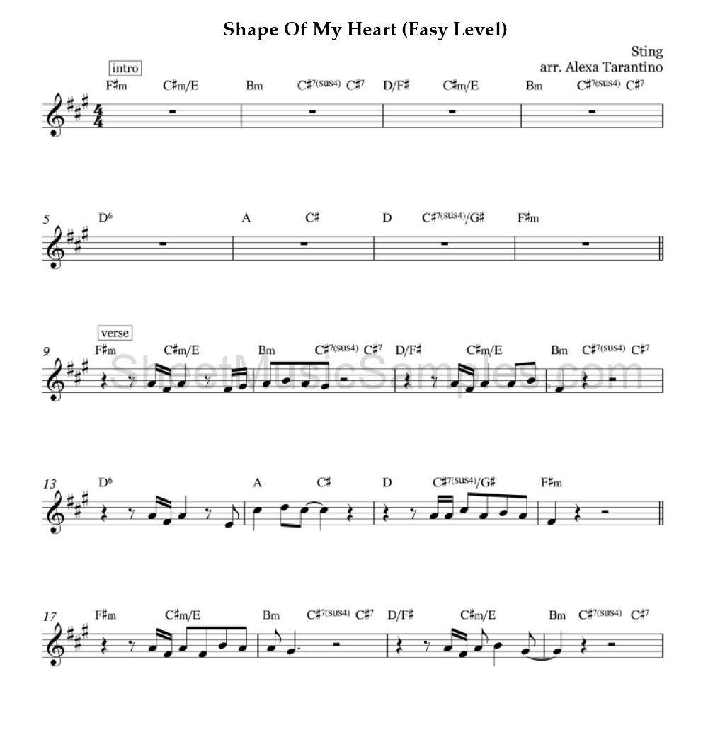 Shape Of My Heart (Easy Level)