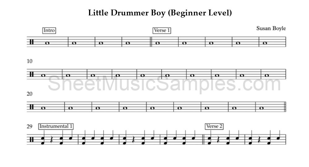 Little Drummer Boy (Beginner Level)