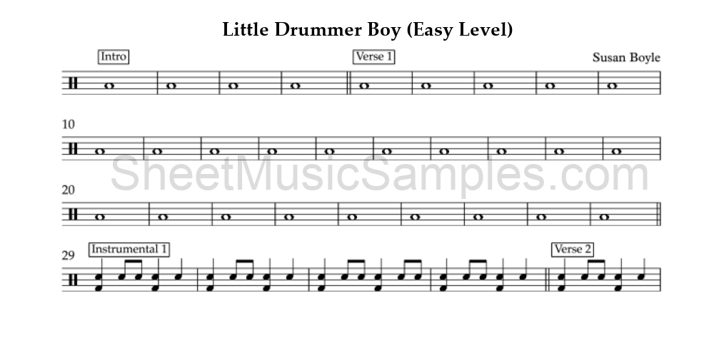 Little Drummer Boy (Easy Level)