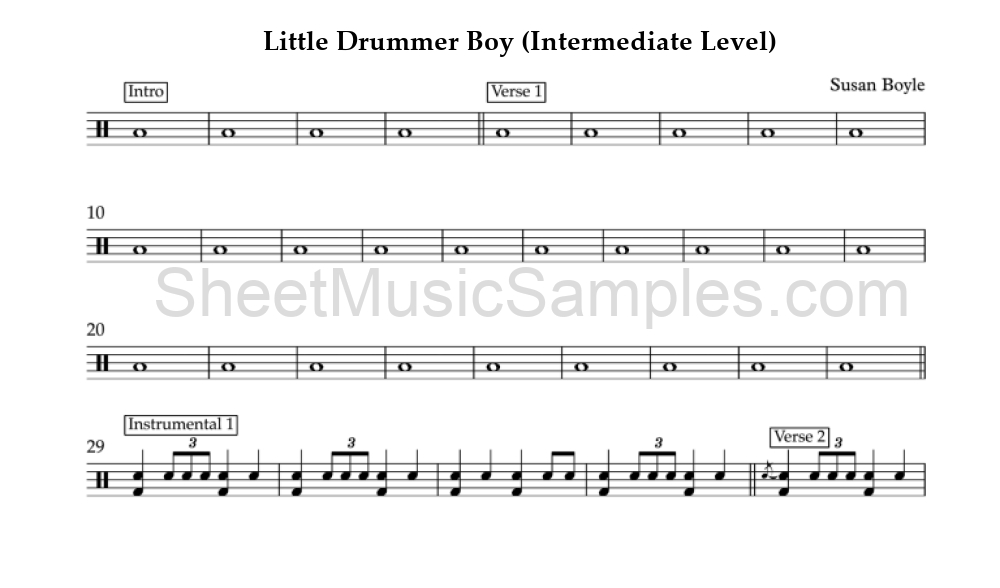 Little Drummer Boy (Intermediate Level)