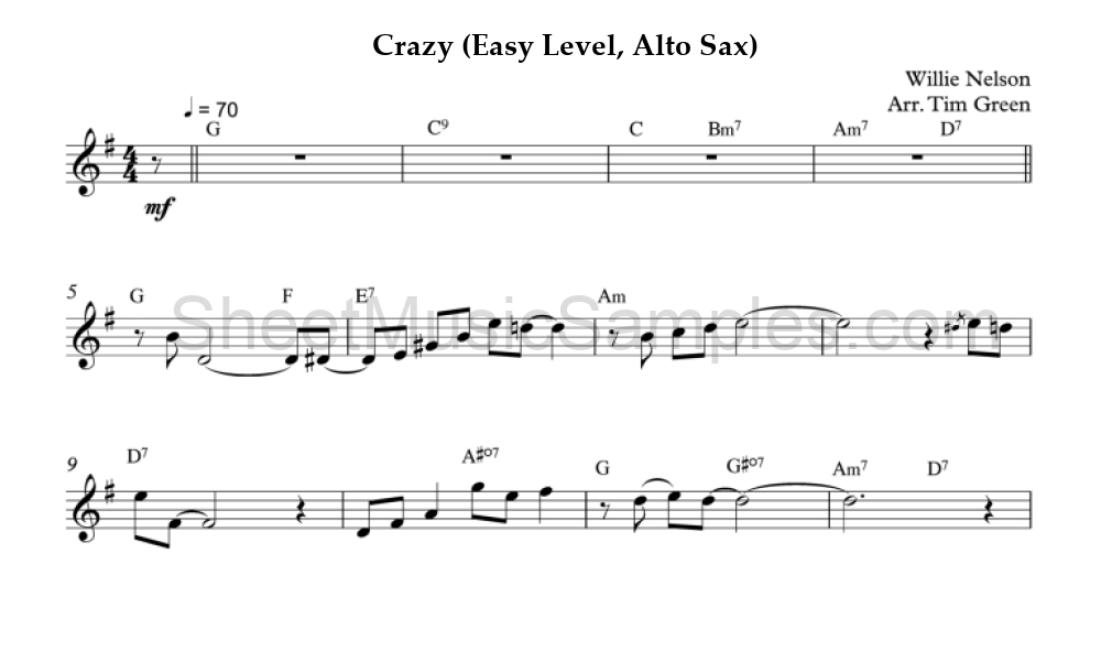 Crazy (Easy Level, Alto Sax)