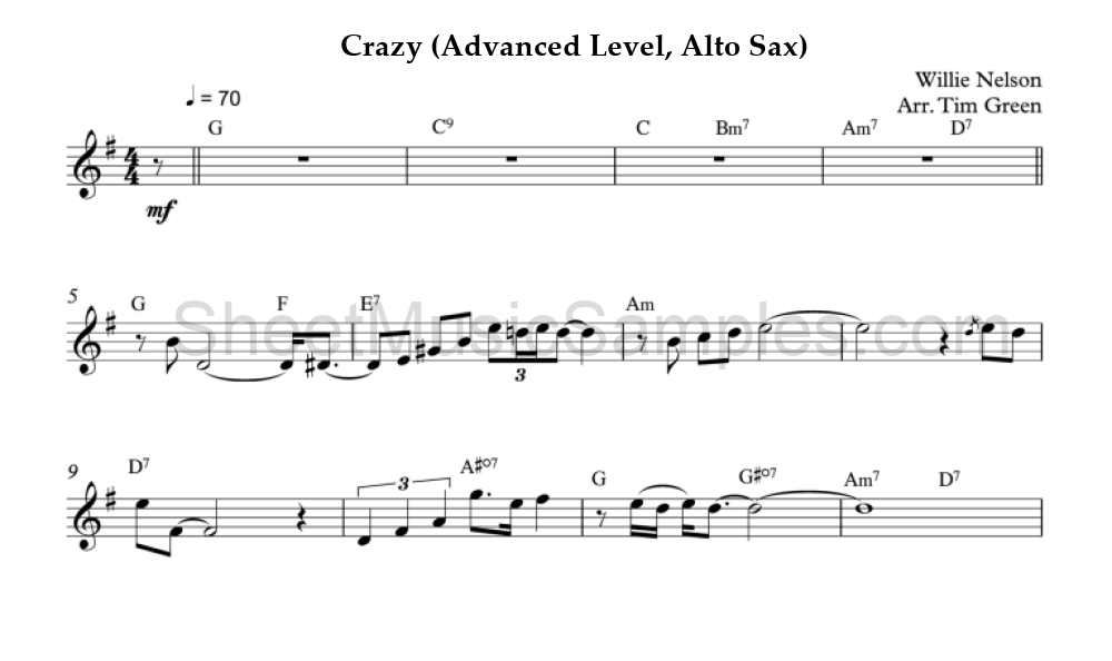 Crazy (Advanced Level, Alto Sax)