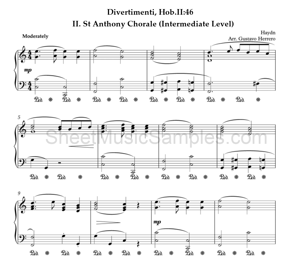 Divertimenti, Hob.II:46 - II. St Anthony Chorale (Intermediate Level)