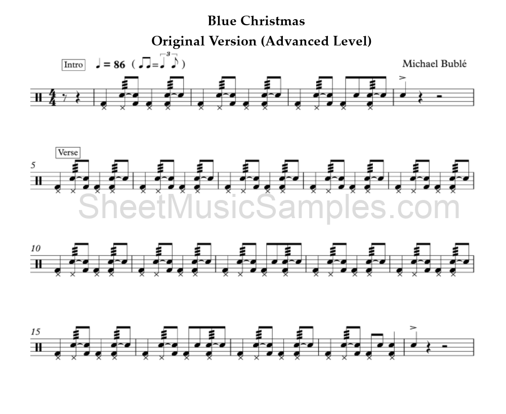 Blue Christmas - Original Version (Advanced Level)