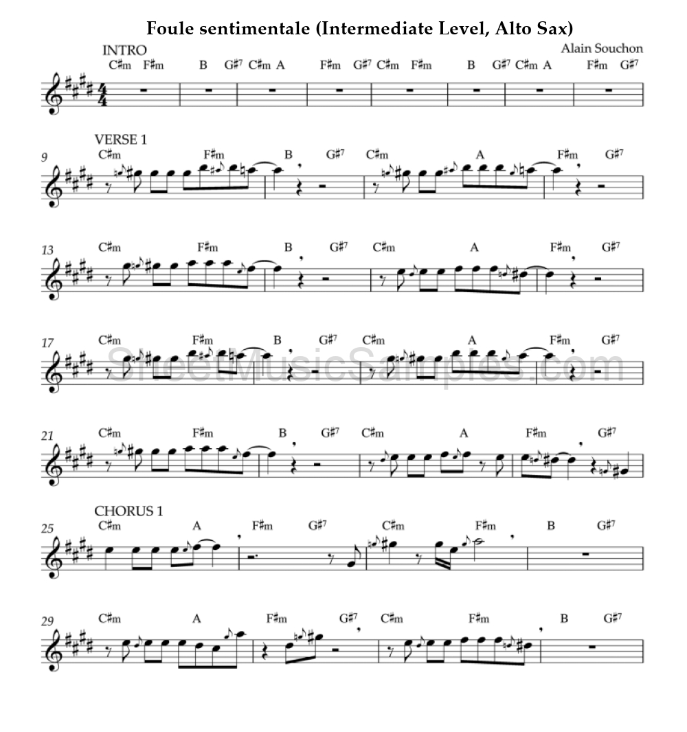 Foule sentimentale (Intermediate Level, Alto Sax)