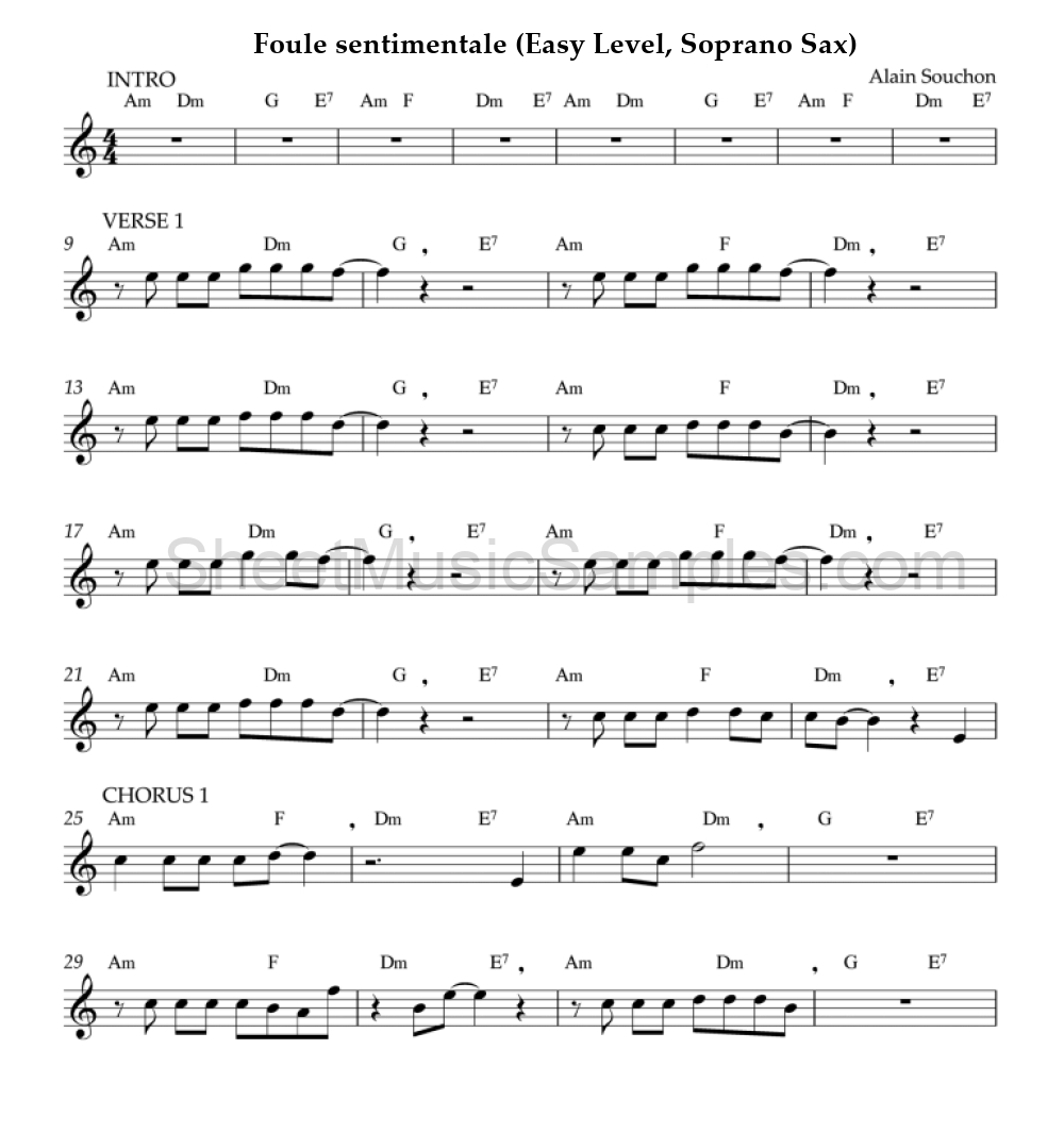 Foule sentimentale (Easy Level, Soprano Sax)