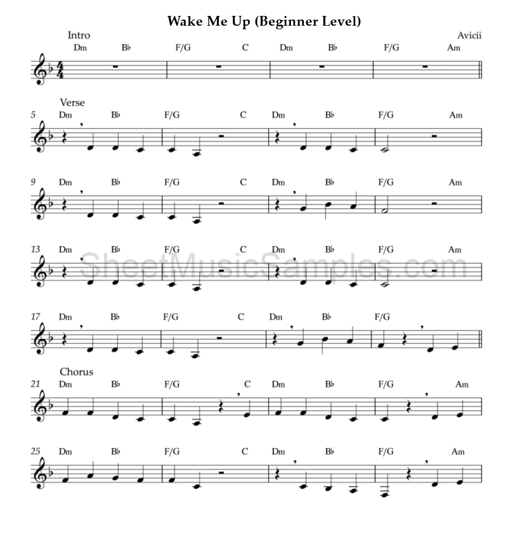 Wake Me Up (Beginner Level)