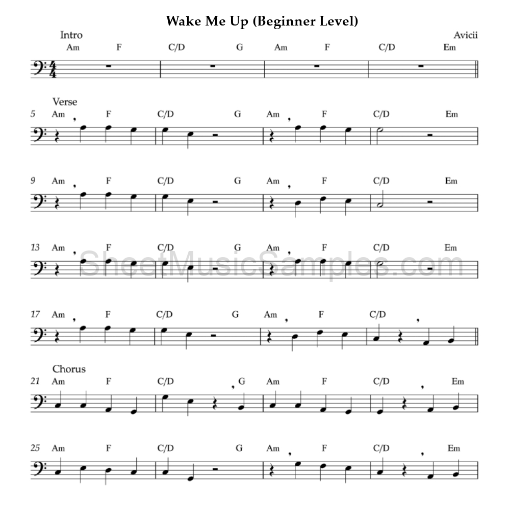 Wake Me Up (Beginner Level)