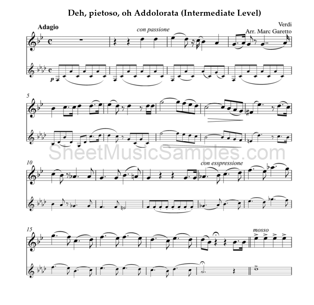 Deh, pietoso, oh Addolorata (Intermediate Level)