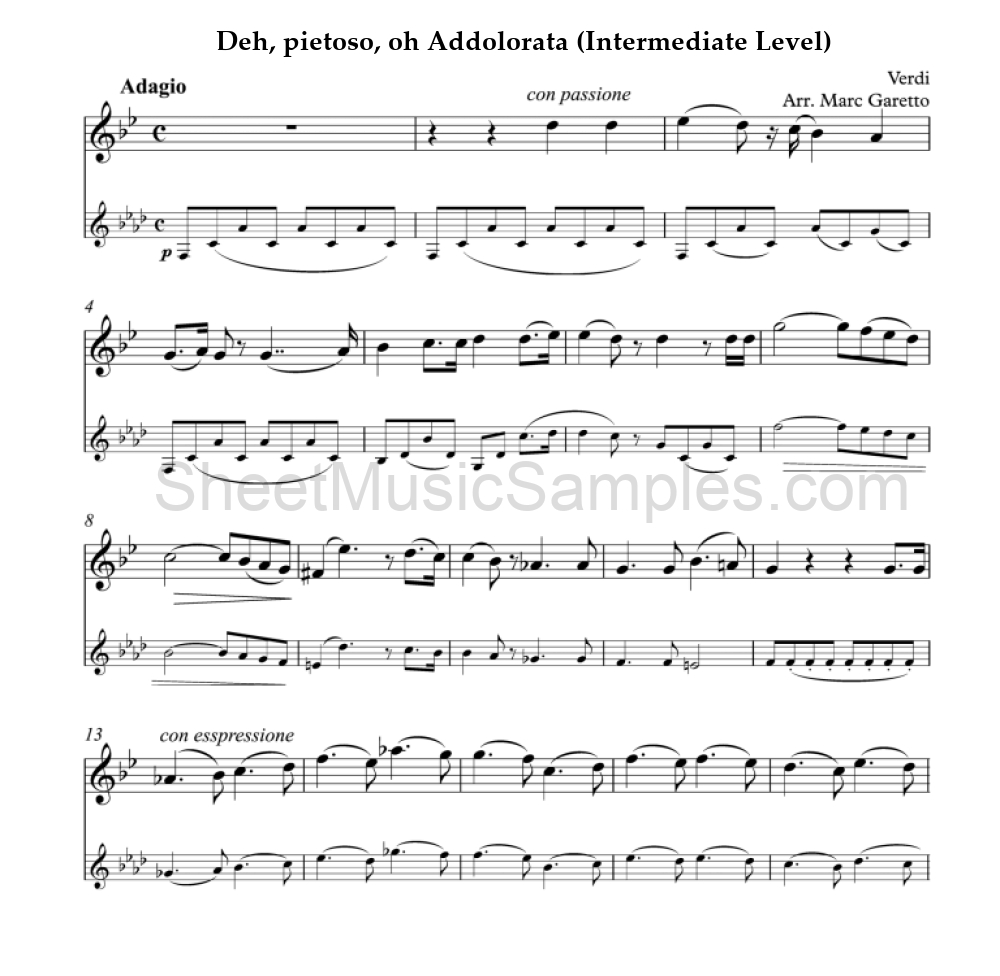 Deh, pietoso, oh Addolorata (Intermediate Level)