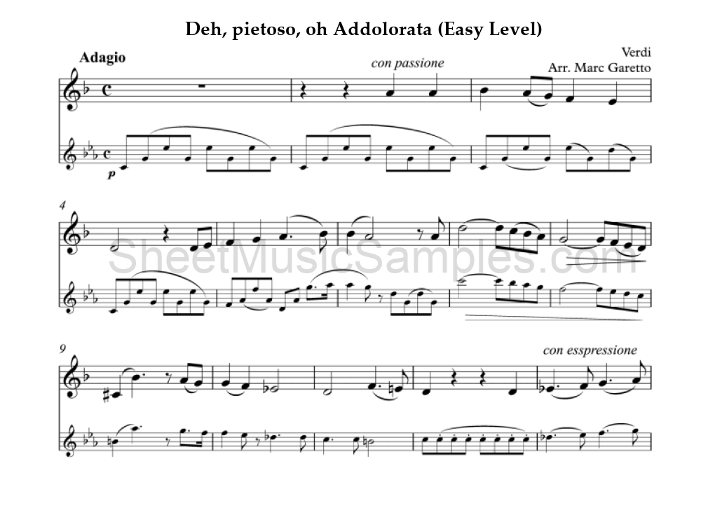 Deh, pietoso, oh Addolorata (Easy Level)