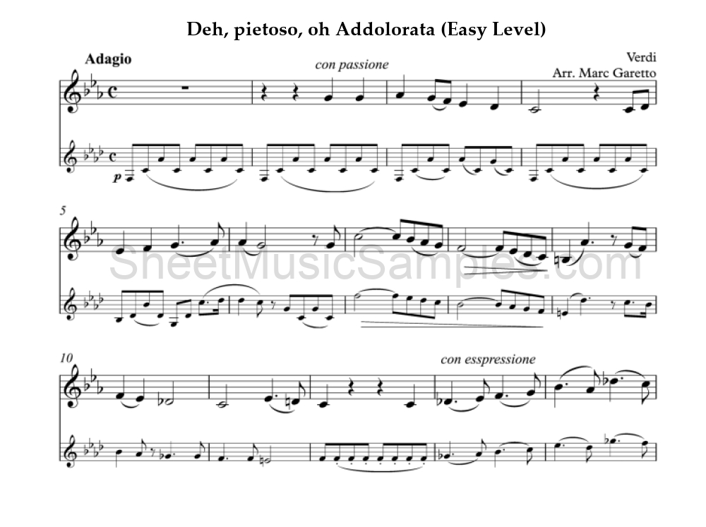 Deh, pietoso, oh Addolorata (Easy Level)