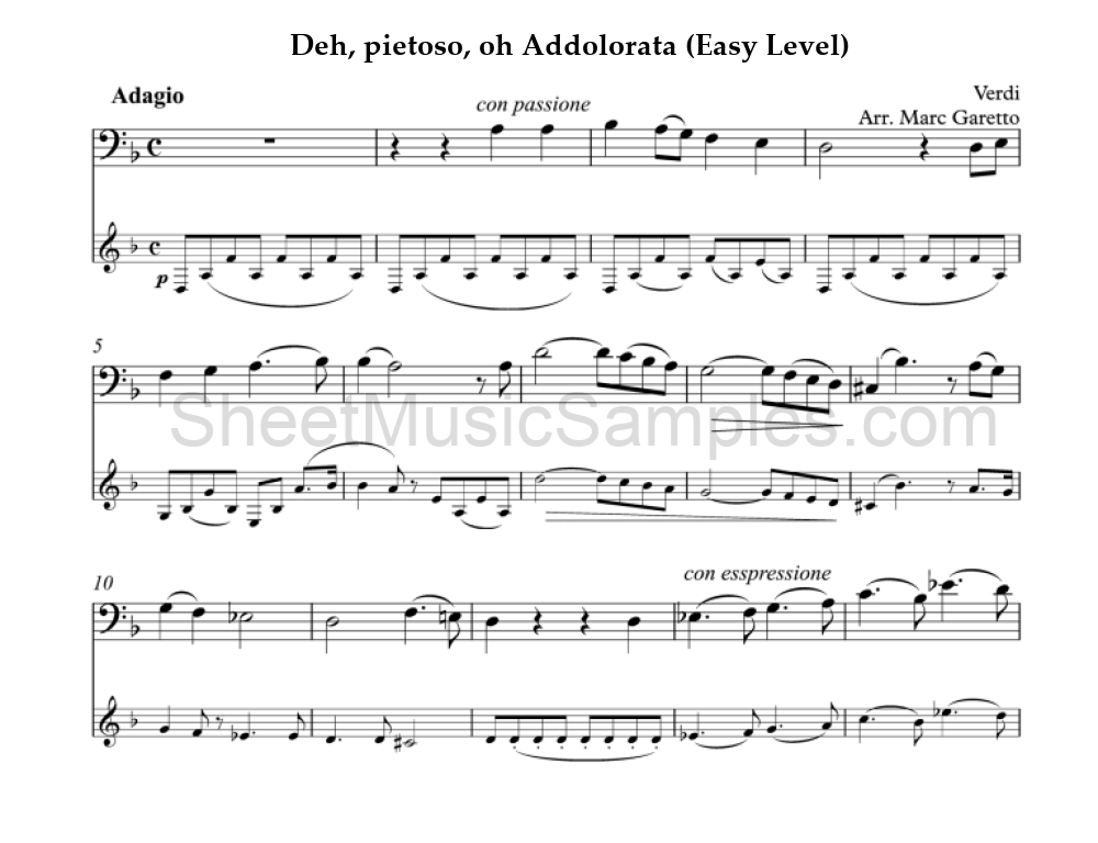 Deh, pietoso, oh Addolorata (Easy Level)