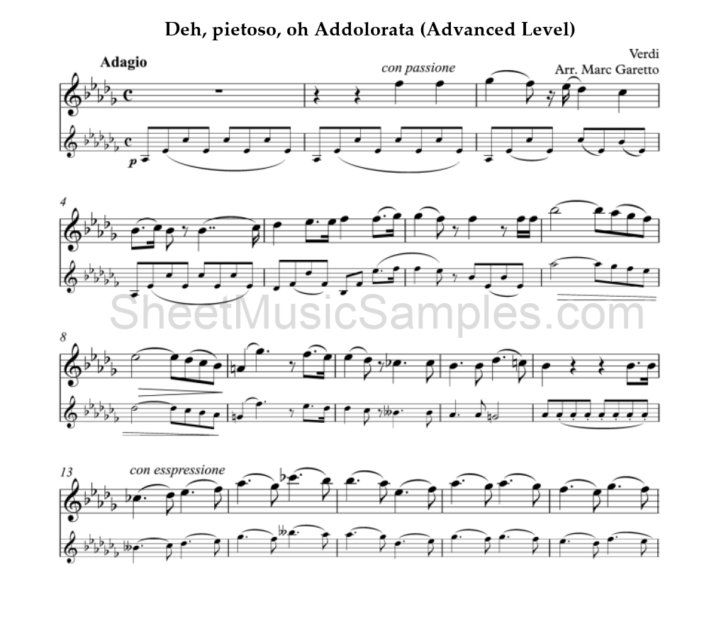 Deh, pietoso, oh Addolorata (Advanced Level)