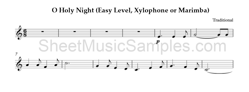 O Holy Night (Easy Level, Xylophone or Marimba)