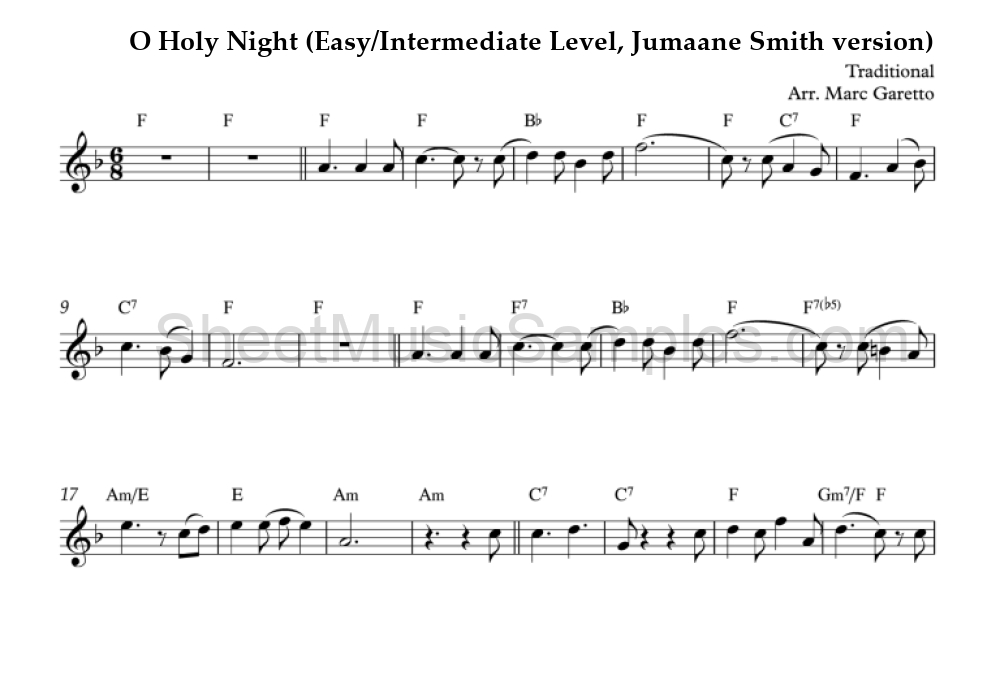 O Holy Night (Easy/Intermediate Level, Jumaane Smith version)