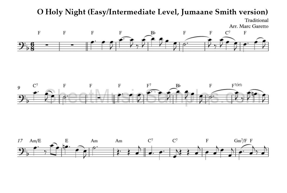 O Holy Night (Easy/Intermediate Level, Jumaane Smith version)