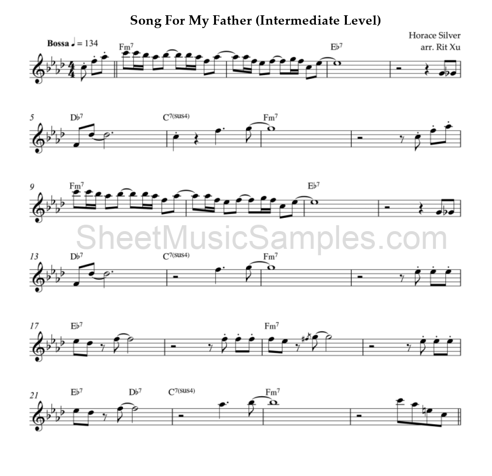 Song For My Father (Intermediate Level)