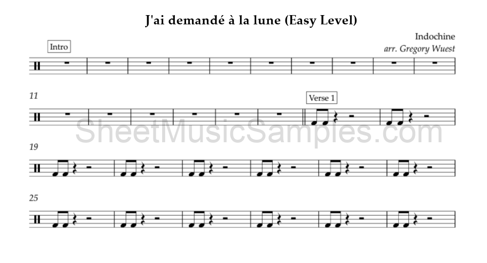 J'ai demandé à la lune (Easy Level)