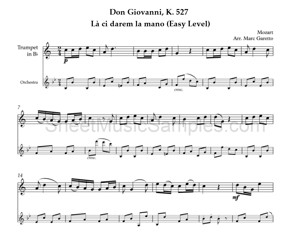 Don Giovanni, K. 527 - Là ci darem la mano (Easy Level)