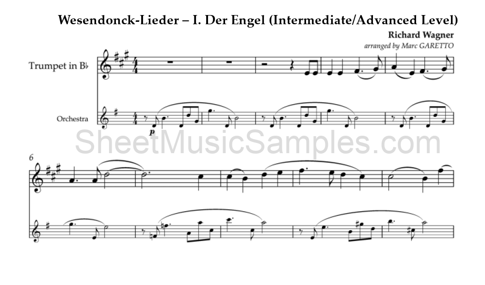 Wesendonck-Lieder – I. Der Engel (Intermediate/Advanced Level)