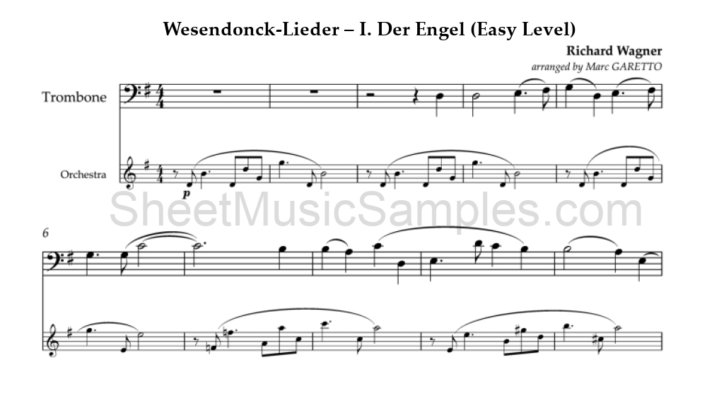 Wesendonck-Lieder – I. Der Engel (Easy Level)