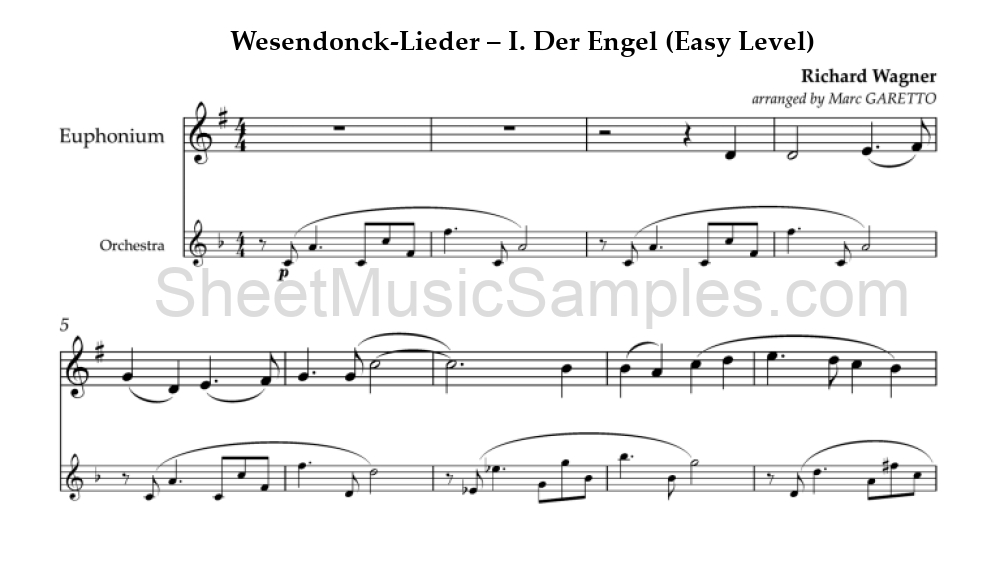 Wesendonck-Lieder – I. Der Engel (Easy Level)