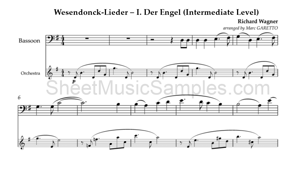 Wesendonck-Lieder – I. Der Engel (Intermediate Level)