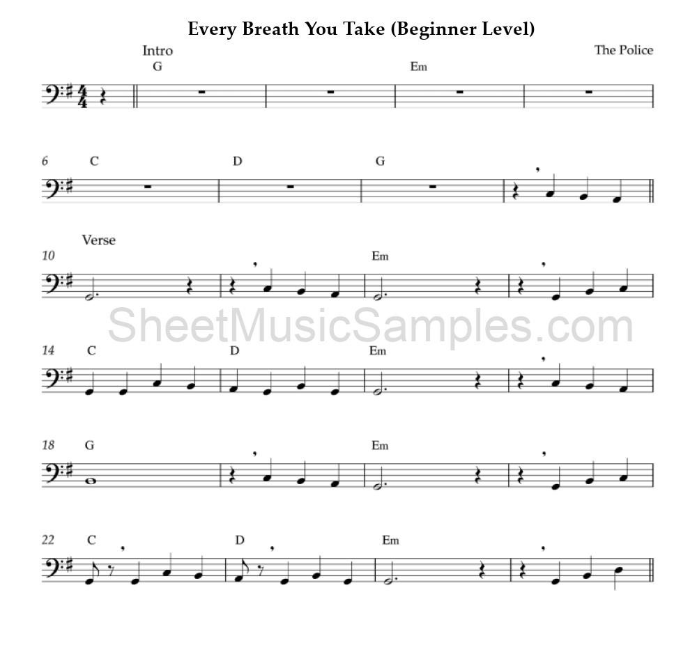 Every Breath You Take (Beginner Level)