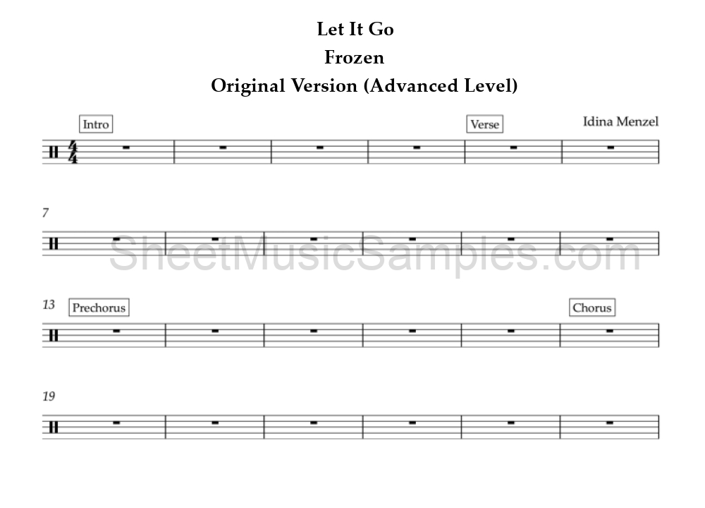 Let It Go - Frozen - Original Version (Advanced Level)