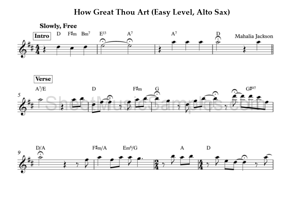 How Great Thou Art (Easy Level, Alto Sax)