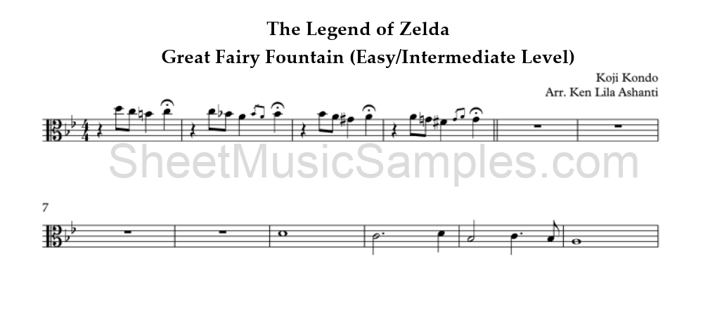 The Legend of Zelda - Great Fairy Fountain (Easy/Intermediate Level)