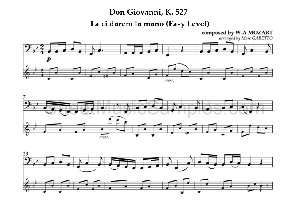 Don Giovanni, K. 527 - Là ci darem la mano (Easy Level)