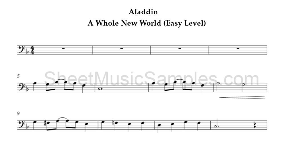 Aladdin - A Whole New World (Easy Level)