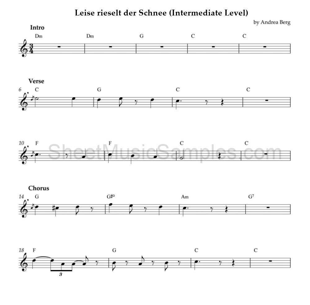 Leise rieselt der Schnee (Intermediate Level)