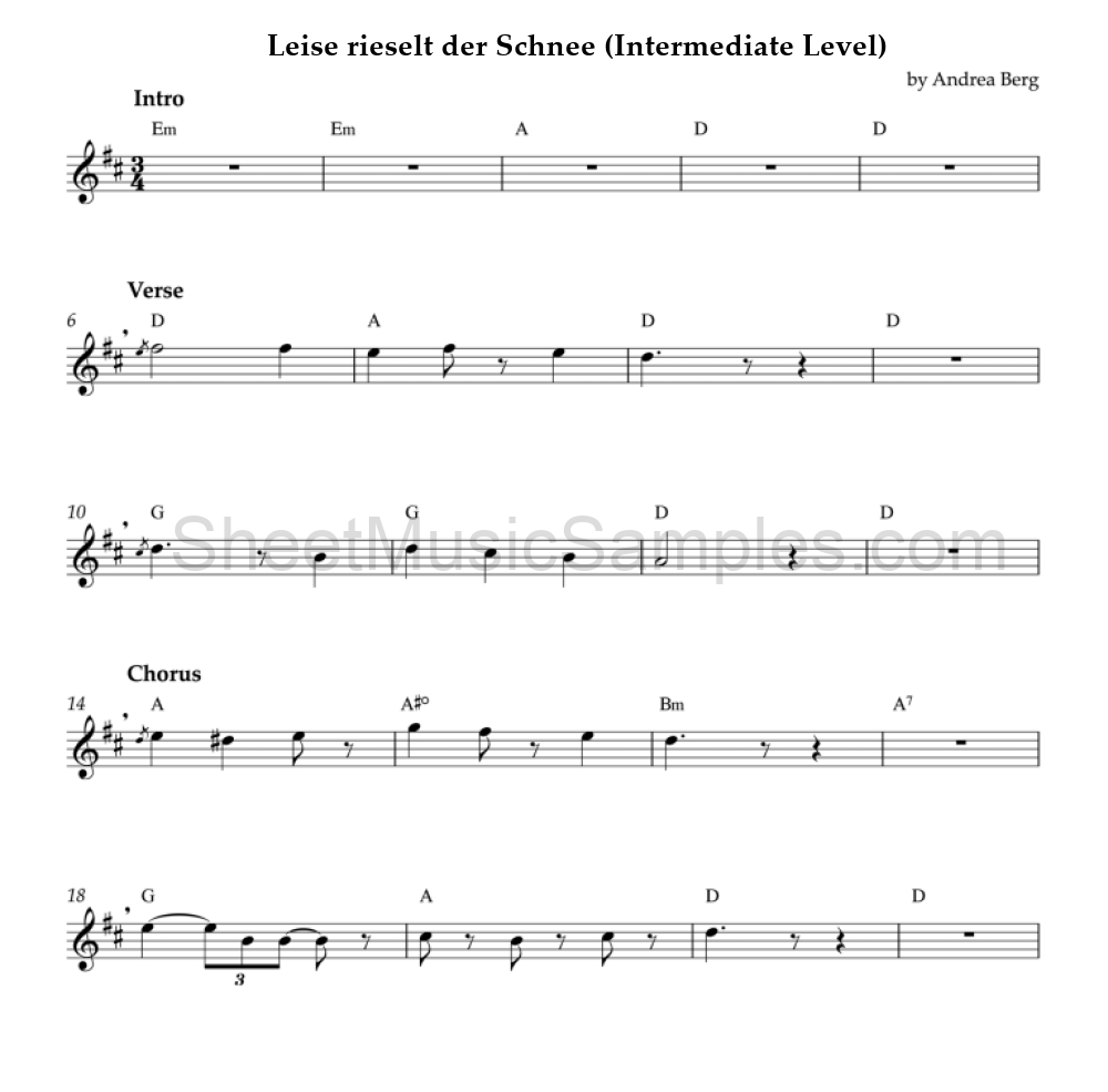 Leise rieselt der Schnee (Intermediate Level)