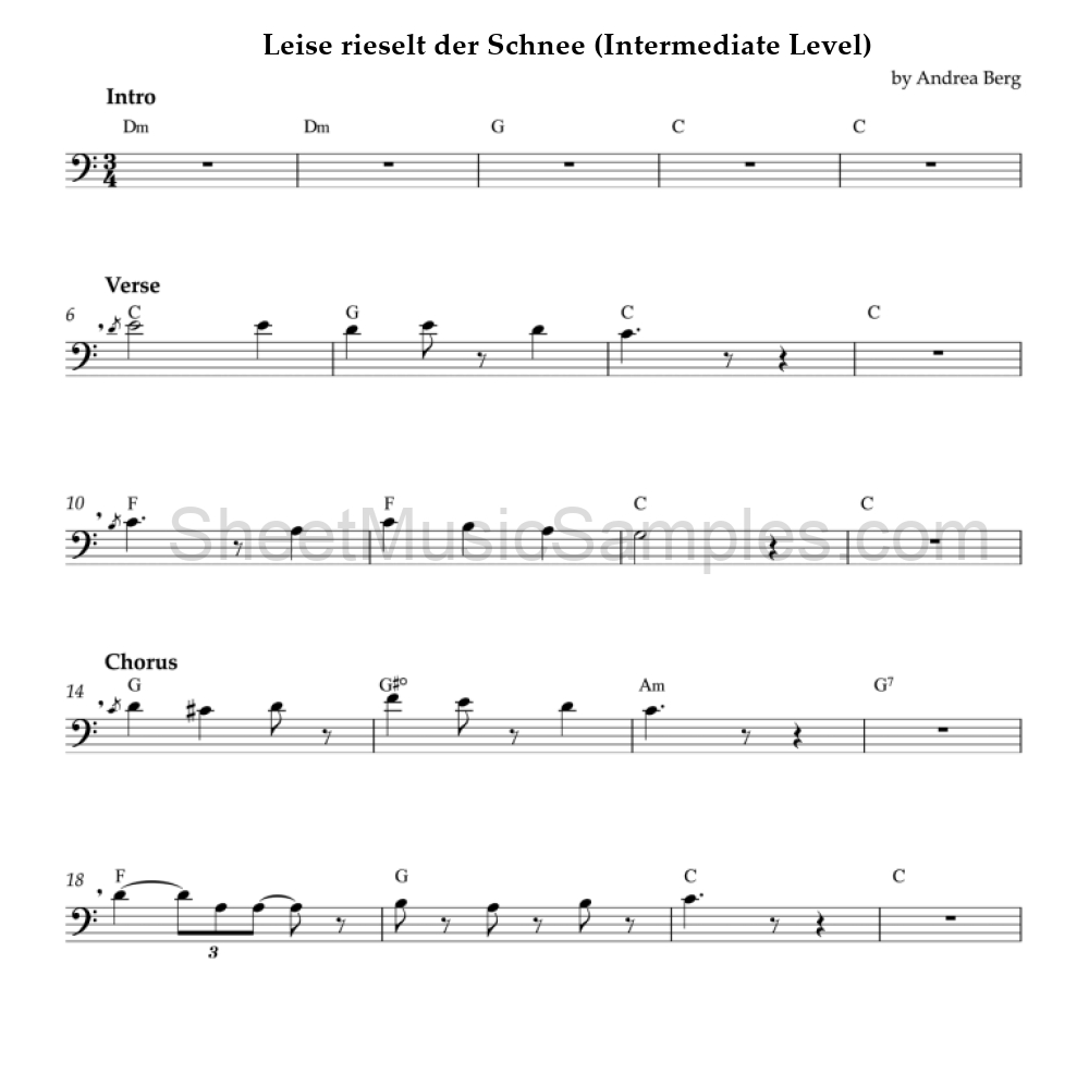 Leise rieselt der Schnee (Intermediate Level)