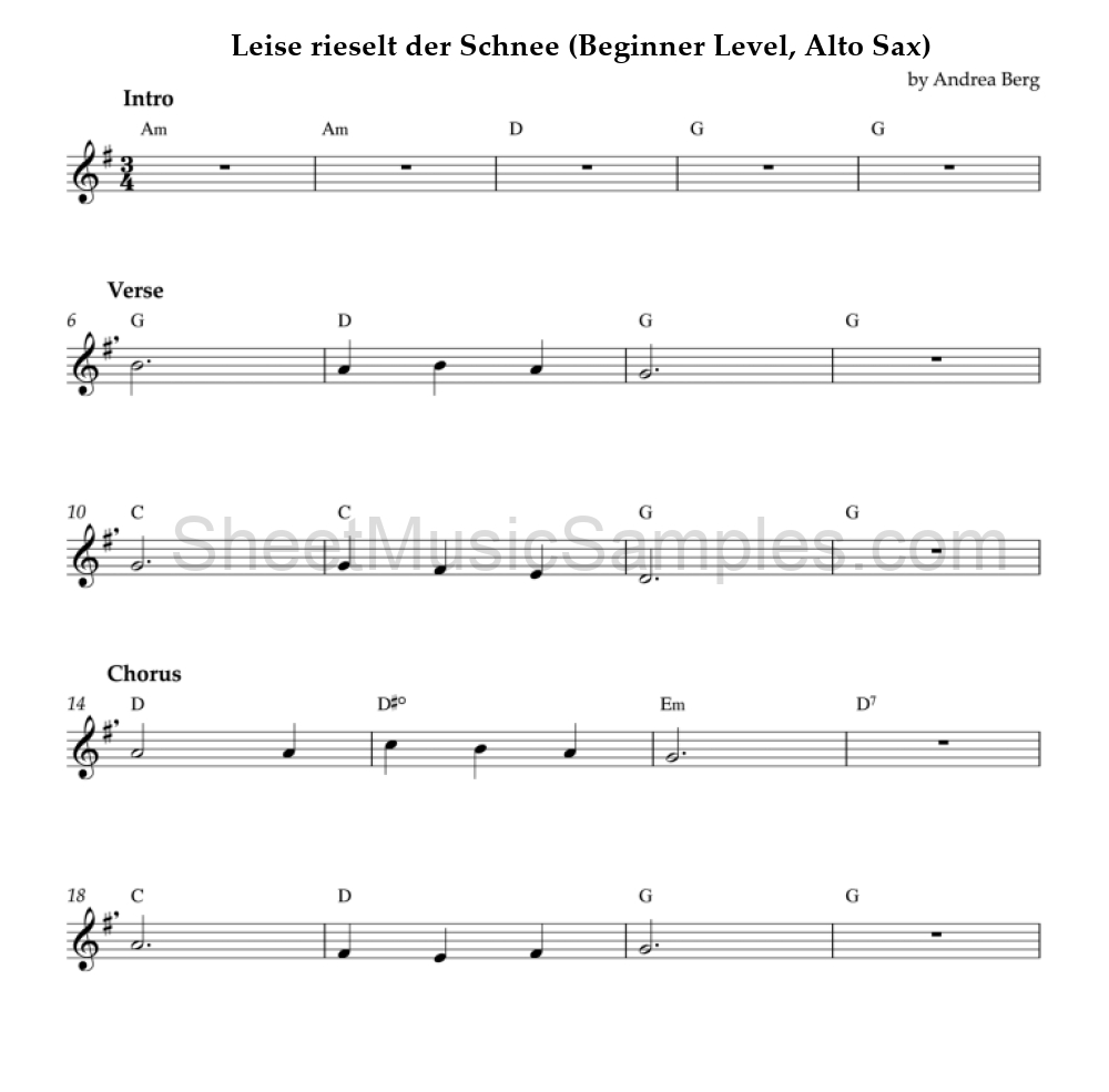 Leise rieselt der Schnee (Beginner Level, Alto Sax)