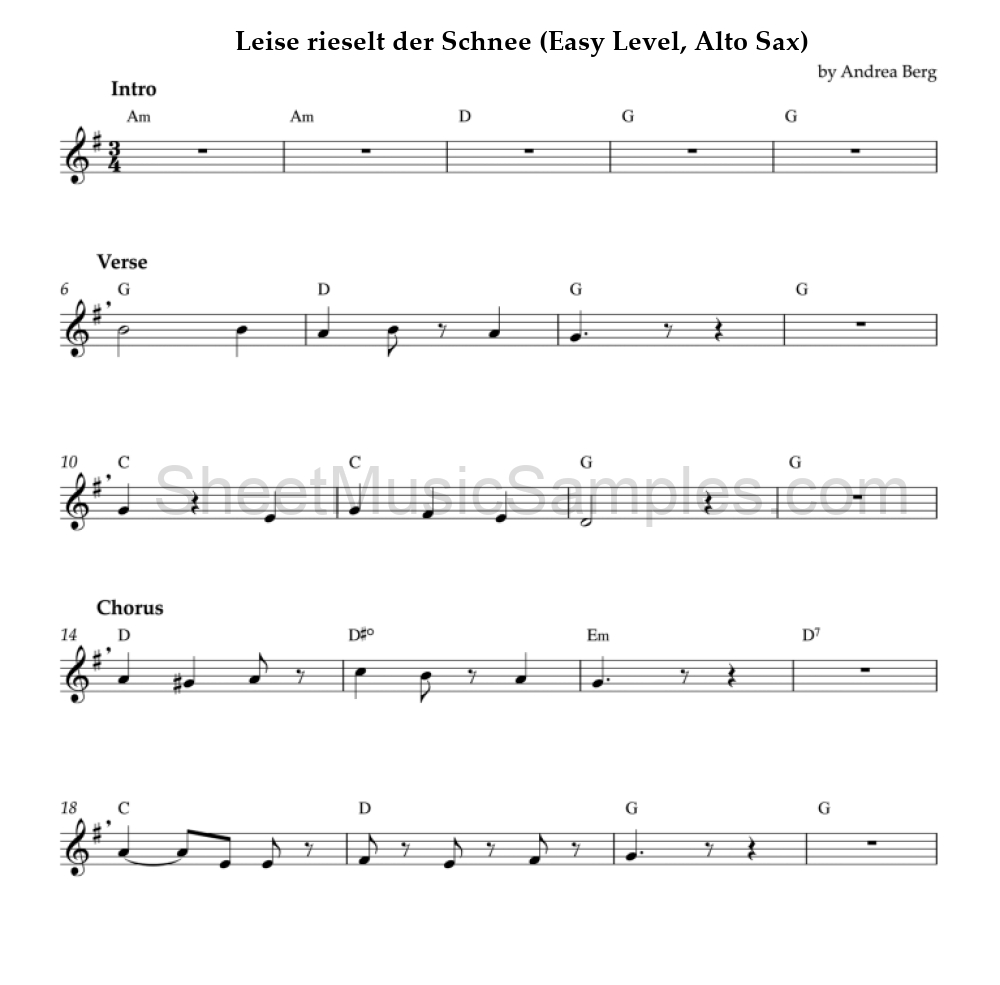 Leise rieselt der Schnee (Easy Level, Alto Sax)