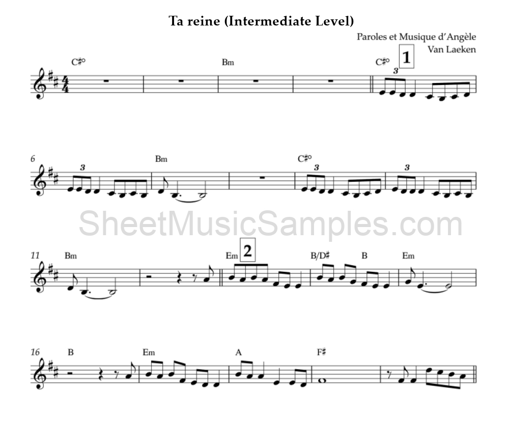 Ta reine (Intermediate Level)