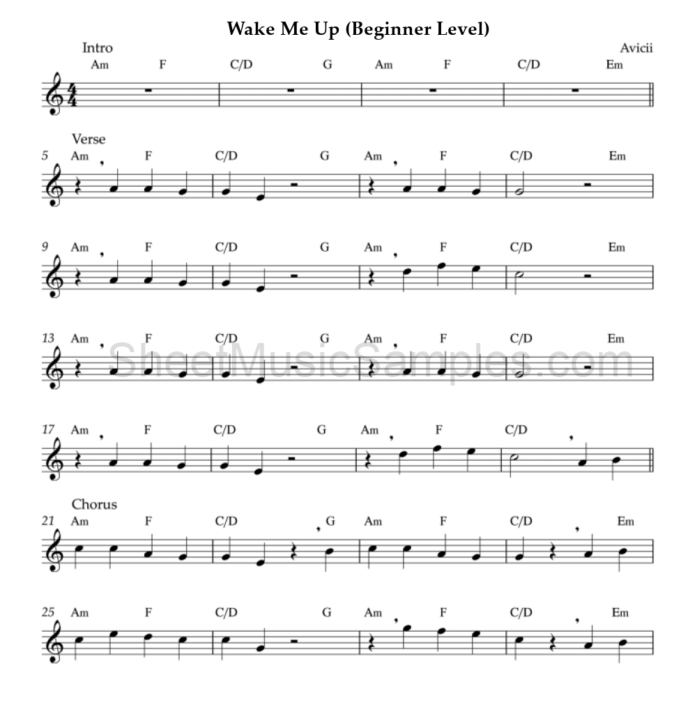 Wake Me Up (Beginner Level)