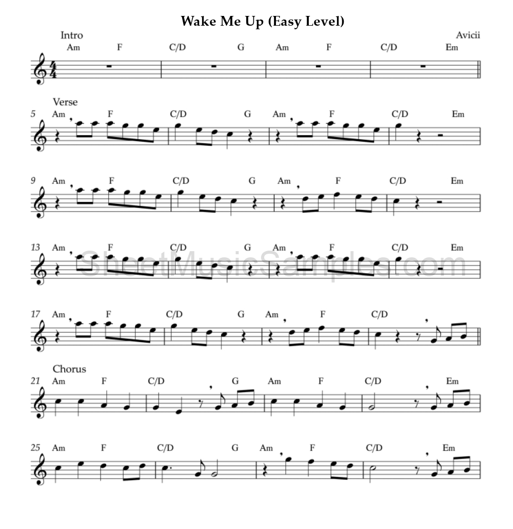 Wake Me Up (Easy Level)