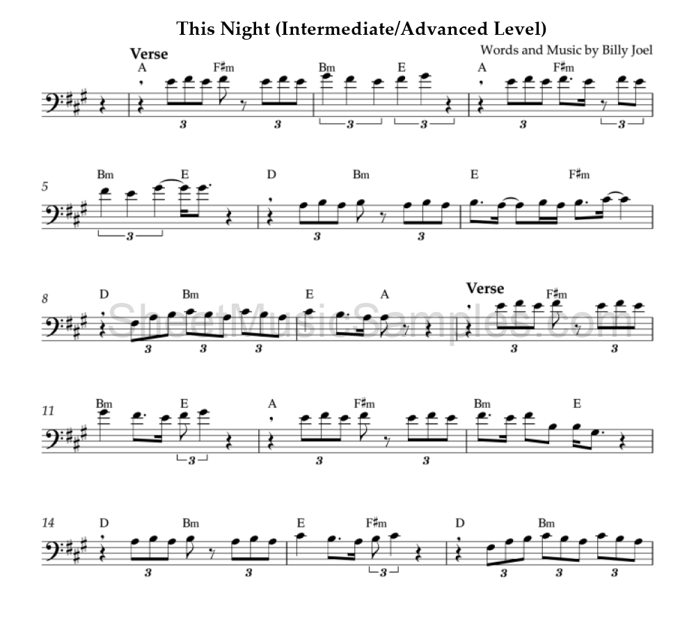 This Night (Intermediate/Advanced Level)