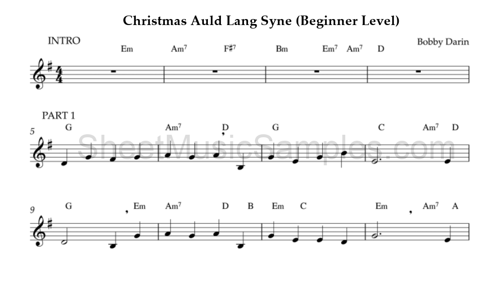 Christmas Auld Lang Syne (Beginner Level)