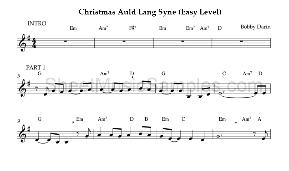 Christmas Auld Lang Syne (Easy Level)