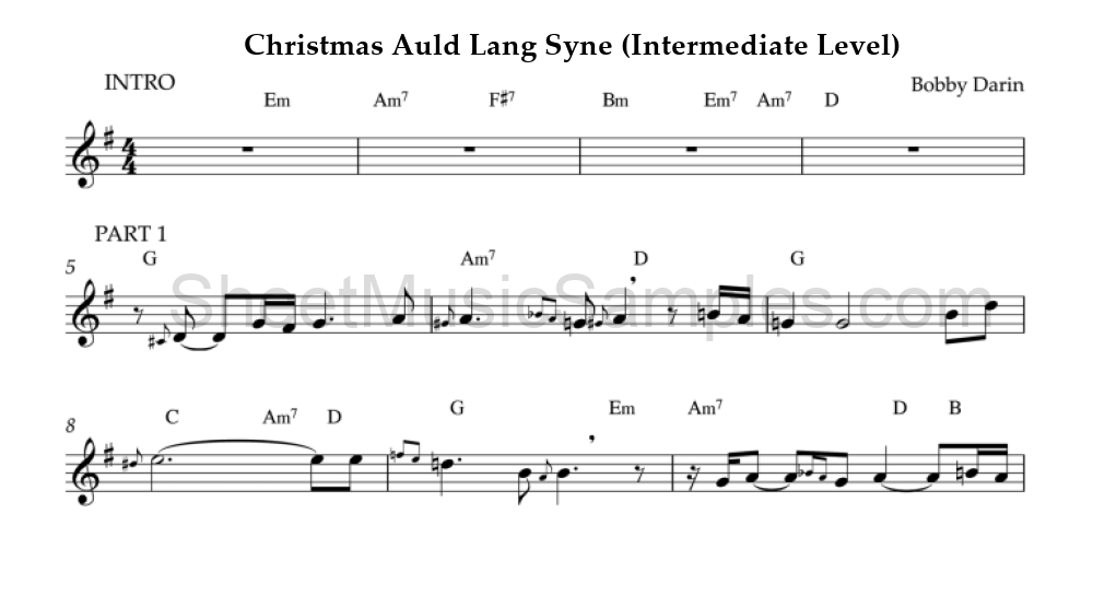 Christmas Auld Lang Syne (Intermediate Level)