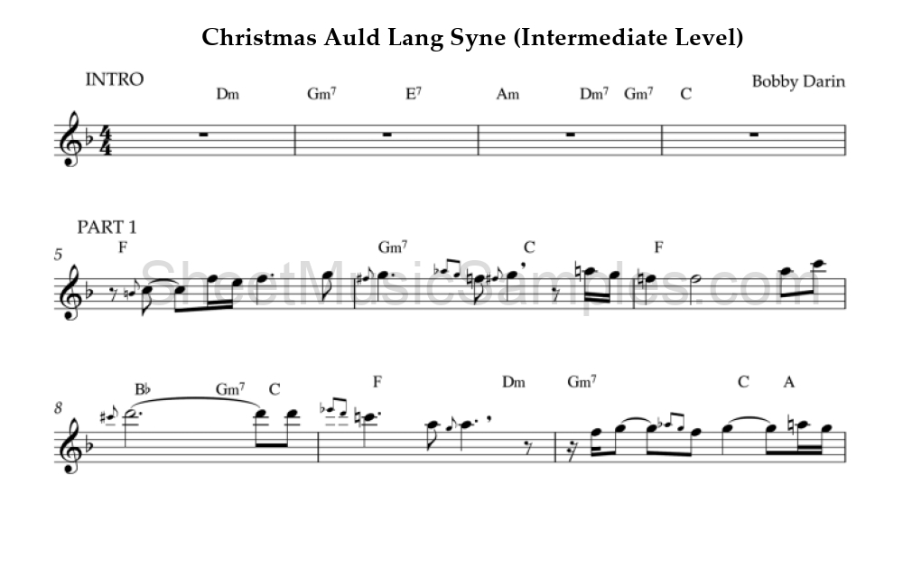 Christmas Auld Lang Syne (Intermediate Level)