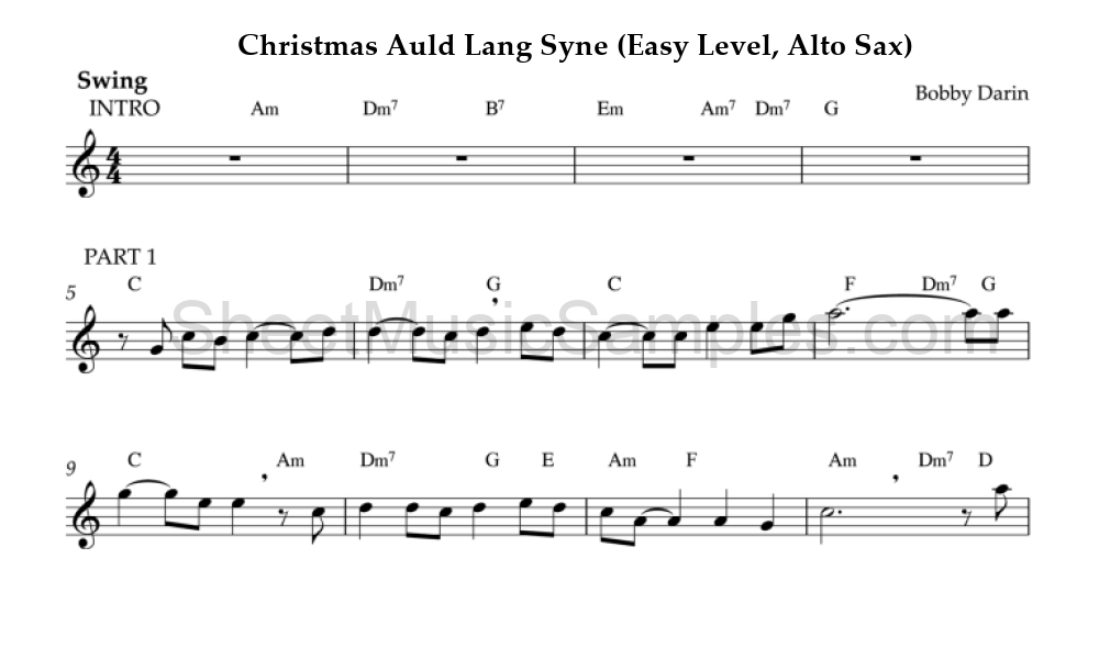 Christmas Auld Lang Syne (Easy Level, Alto Sax)