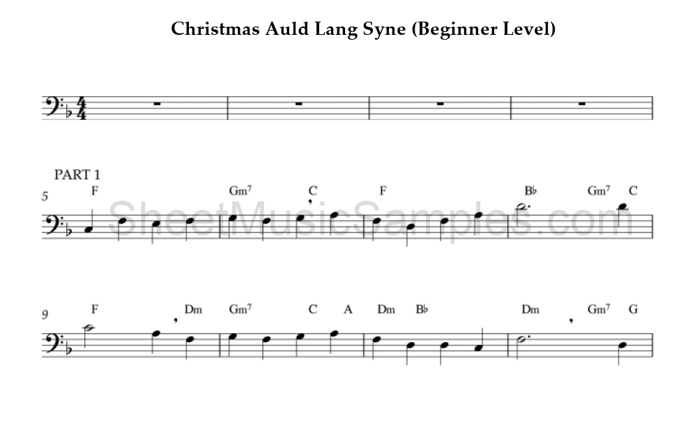 Christmas Auld Lang Syne (Beginner Level)