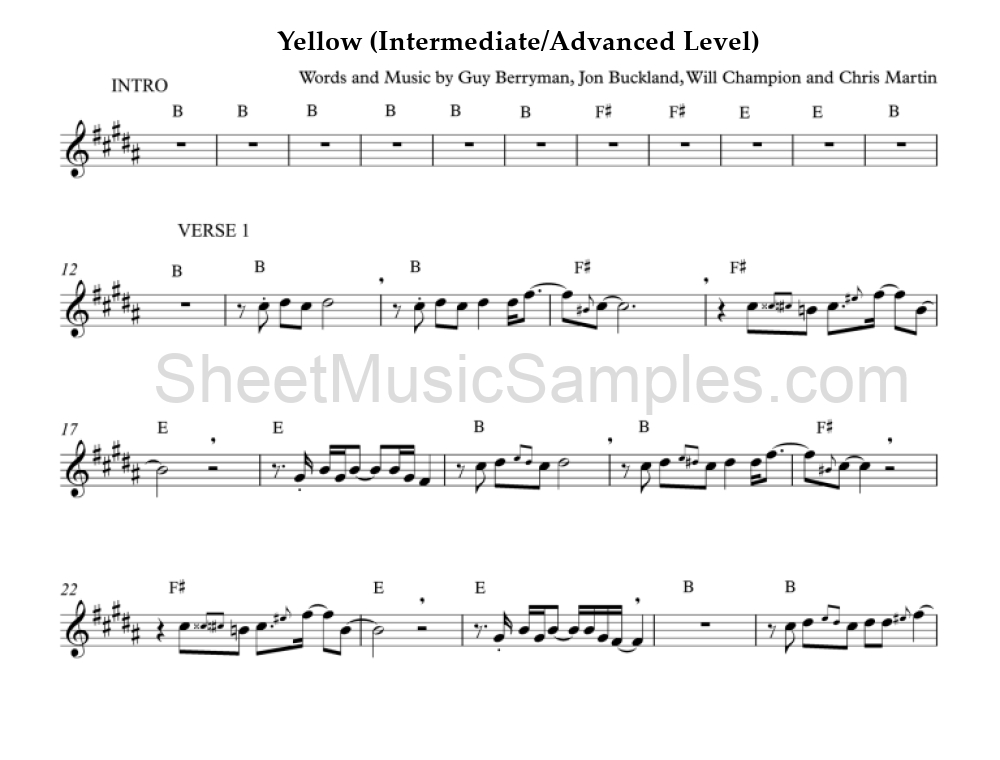 Yellow (Intermediate/Advanced Level)